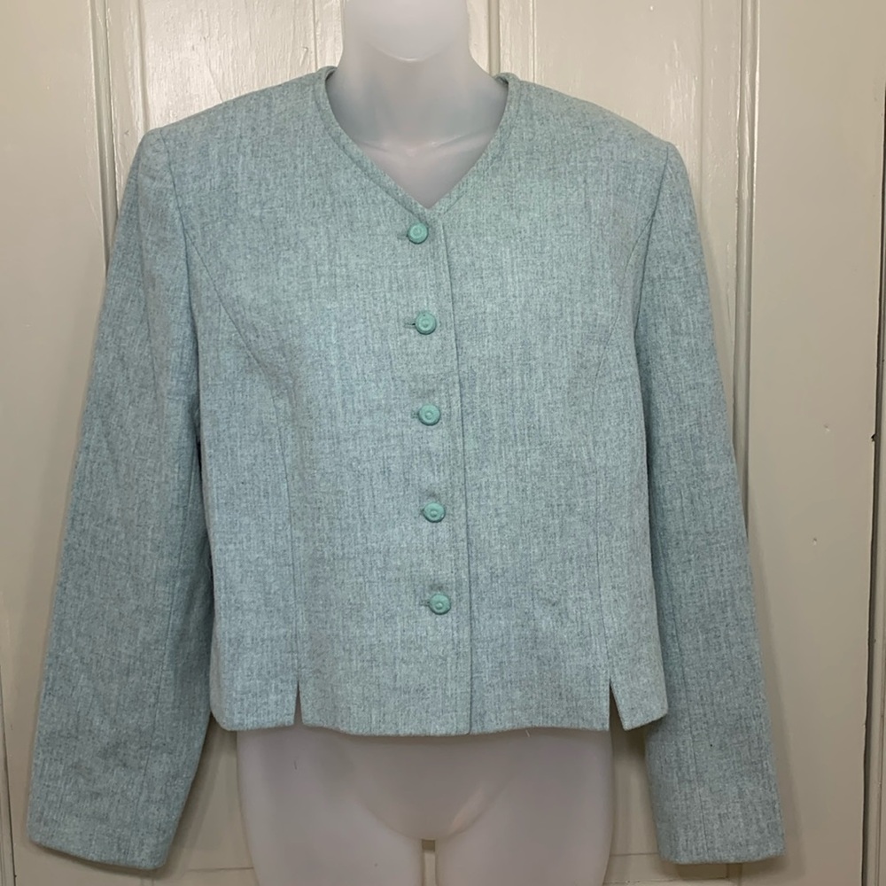 Pendleton Wool Petite Vintage Sz 14 Wool Short Waisted Blazer